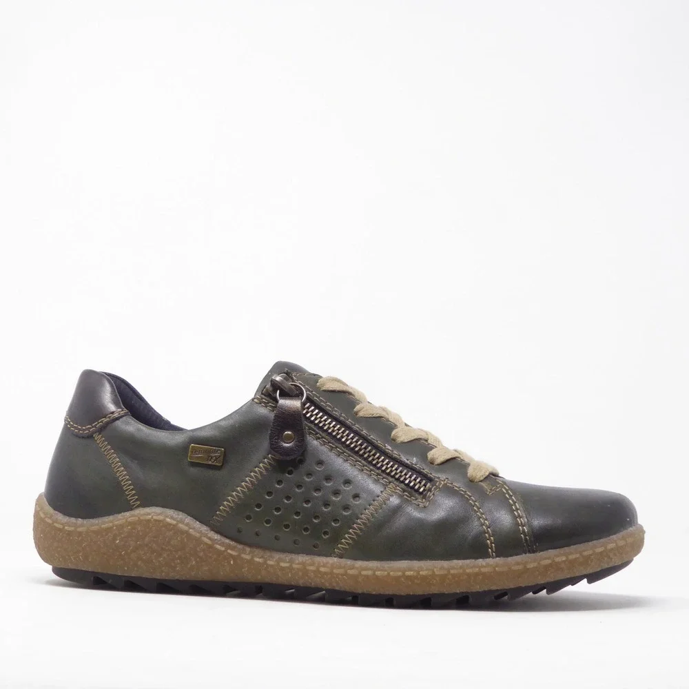 Remonte R4717 Liv Womens Shoes Sneakers Green Leather Zipper Lace Up 39 / 8